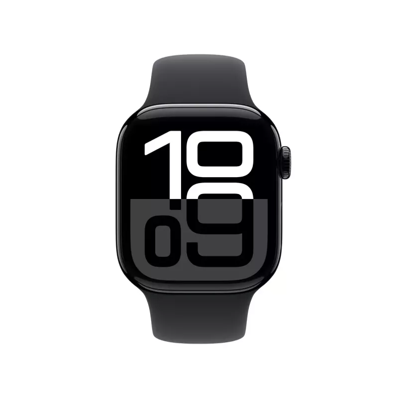 Smartwatch Apple Watch Series 10 GPS 42mm Caixa de alumínio preto azeviche com bracelete desportiva preta - S/M