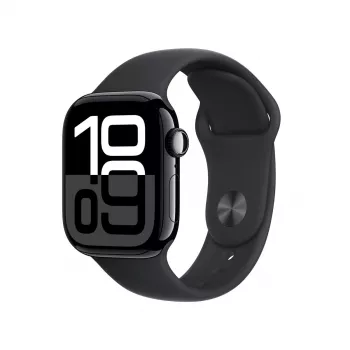Smartwatch Apple Watch Series 10 GPS 42mm Caixa de alumínio preto azeviche com bracelete desportiva preta - S/M