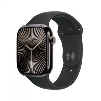 APPLE Watch Series 10 GPS + Cellular 46mm Caixa de titânio ardósia com bracelete desportiva preta - M/L