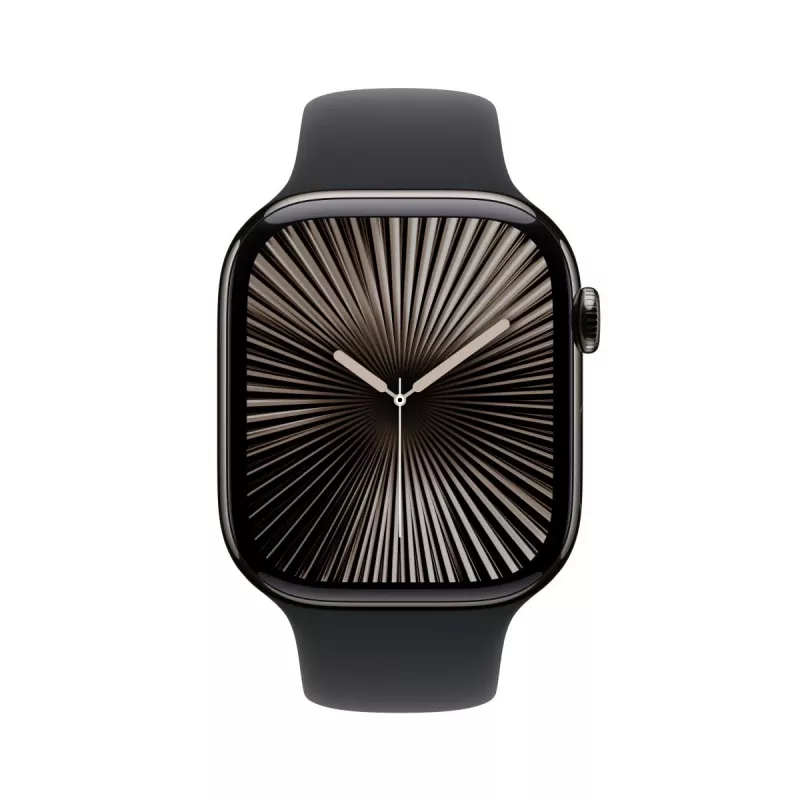 APPLE Watch Series 10 GPS + Cellular 46mm Caixa de titânio ardósia com bracelete desportiva preta - M/L