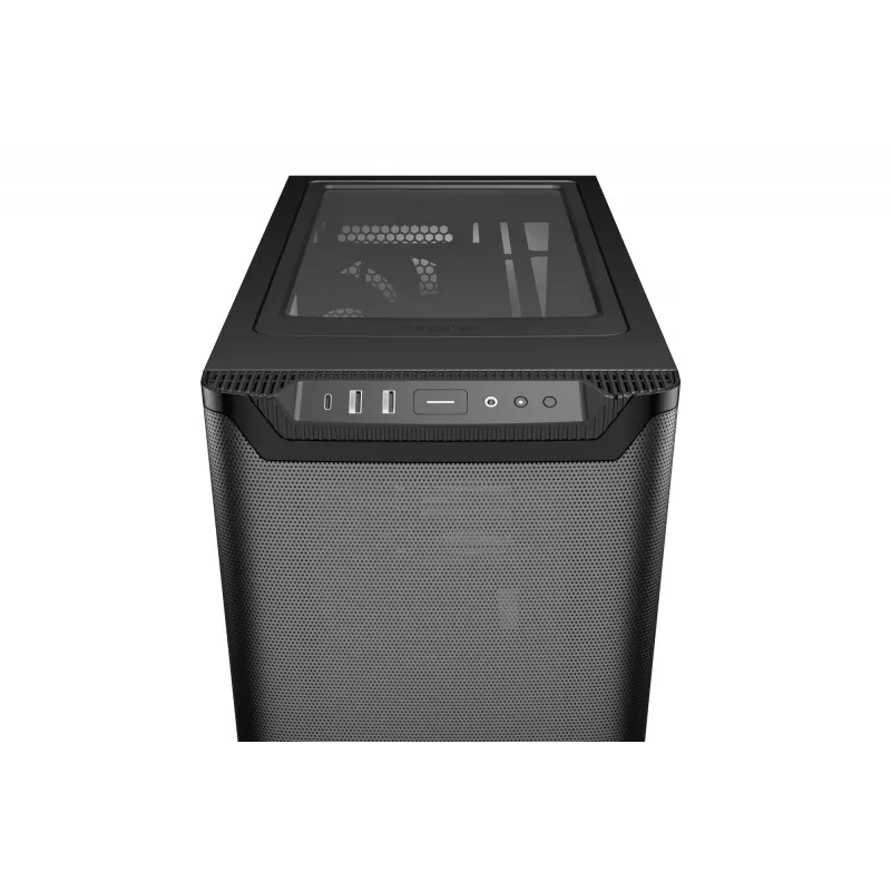 be quiet! PURE BASE 501 Airflow Window BGW74 caixa de PC Midi Tower, ATX, janela de vidro temperado, 2 ventoinhas PWM de 140 mm, radiador até 360 mm, 2x 3,5″ + 5x 2,5″, 2x USB 3.0, USB 3.2 Gen 2 Type-C, preta