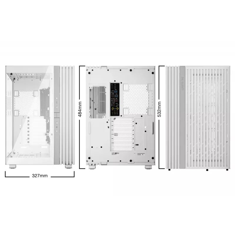 Caixa de PC be quiet! LIGHT BASE 900 DX Branco Full Tower — suporte ATX/EATX, painel lateral de vidro, Multi-RGB, GPU máx. 495 mm, altura do cooler da CPU 190 mm