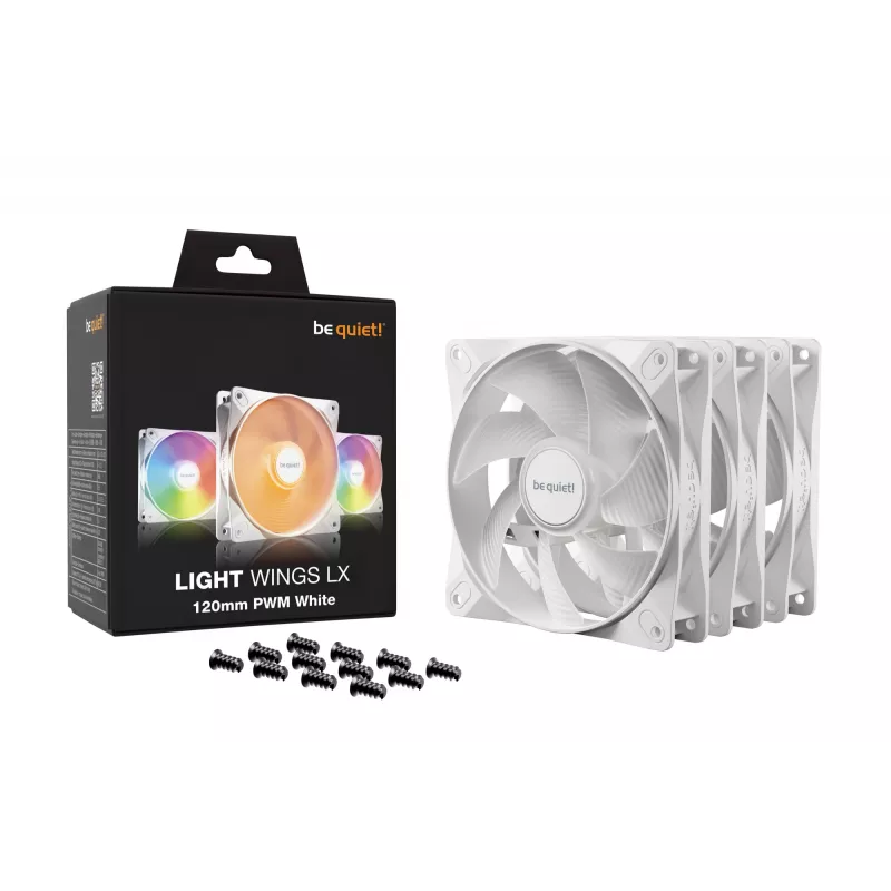 be quiet! LIGHT WINGS LX 120mm PWM pack de 3 Branco ventoinhas para caixa de computador 12 cm 3 unidades