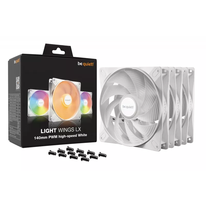 be quiet! LIGHT WINGS LX 140mm PWM High Speed pack de 3 Branco ventoinhas para caixa de computador 14 cm 3 unid.