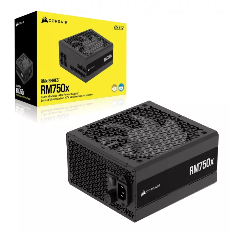Fonte de alimentação CORSAIR – 750 W RM750x 24-Pin ATX Preto
