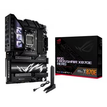 Motherboard ASUS ROG CROSSHAIR X870E HERO — AMD X870E, Socket AM5, ATX, 4× DDR5 DIMM, 192 GB, Wi‑Fi 7, Bluetooth 5.4