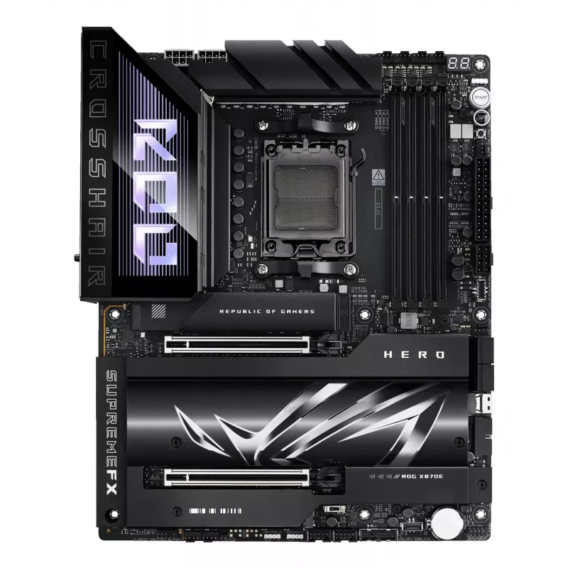 Motherboard ASUS ROG CROSSHAIR X870E HERO — AMD X870E, Socket AM5, ATX, 4× DDR5 DIMM, 192 GB, Wi‑Fi 7, Bluetooth 5.4