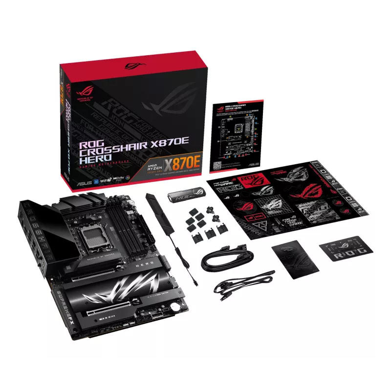Motherboard ASUS ROG CROSSHAIR X870E HERO — AMD X870E, Socket AM5, ATX, 4× DDR5 DIMM, 192 GB, Wi‑Fi 7, Bluetooth 5.4