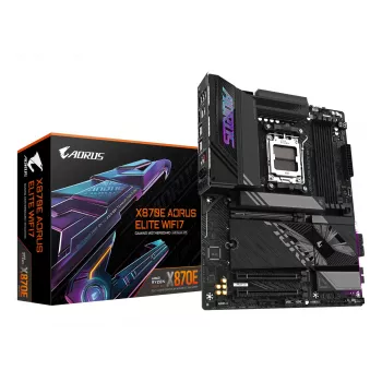 Motherboard GIGABYTE X870E AORUS ELITE WIFI7 ATX, AMD X870E, Socket AM5, DDR5, 4x DIMM, Wi‑Fi 7, 2,5Gb LAN