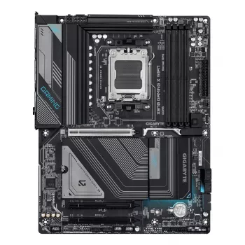 Motherboard GIGABYTE X870 GAMING X WIFI7 - Suporta CPUs AMD Ryzen 9000, VRM 16+2+2 fases, até 8000 MHz DDR5 (OC), 1xPCIe 5.0 + 2xPCIe 4.0, Wi-Fi 7, 2.5GbE LAN, USB 4