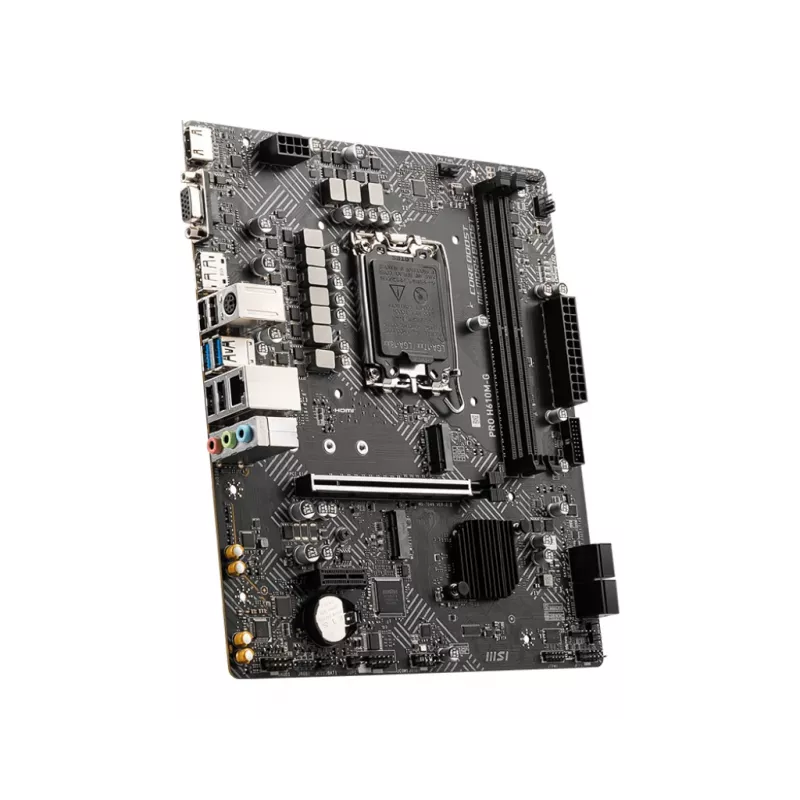 Motherboard MSI PRO H610M-G — Intel H610, LGA 1700, micro ATX, DDR5, 2 DIMM, até 96 GB, M.2, SATA III, HDMI 2.1, DisplayPort 1.4