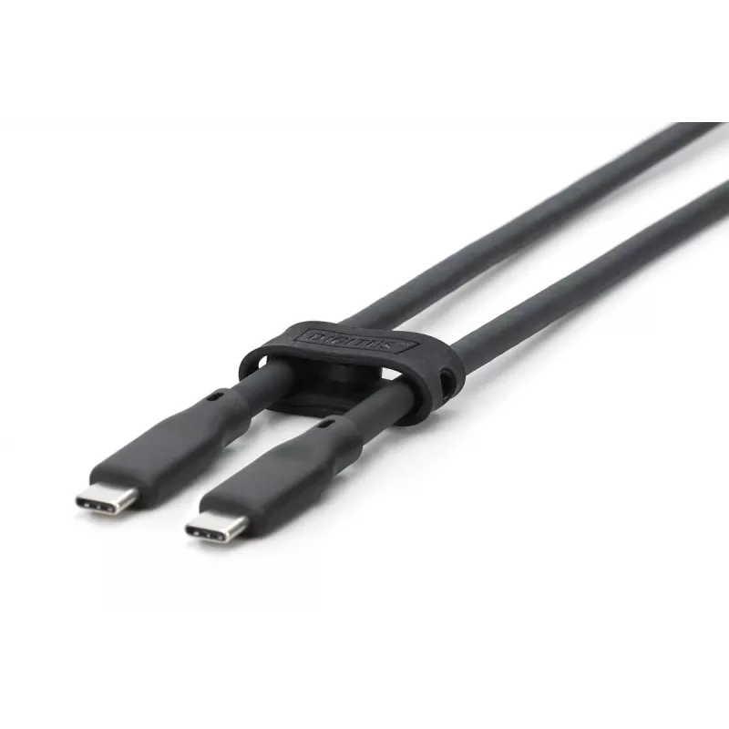 Cabo de ligação em silicone DIGITUS USB-C - USB-C USB 3.2 Gen2 10G 4K 100W - 1 m preto