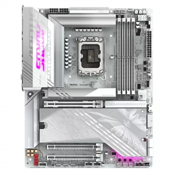 Motherboard GIGABYTE Z890 AORUS ELITE X ICE - Compatível com CPUs Intel Core Ultra (série 2), VRM 16+1+2 fases, até 9500MHz DDR5 (OC), 1xPCIe 5.0 + 4xPCIe 4.0, Wi-Fi 7, LAN 2.5GbE, Thunderbolt 4
