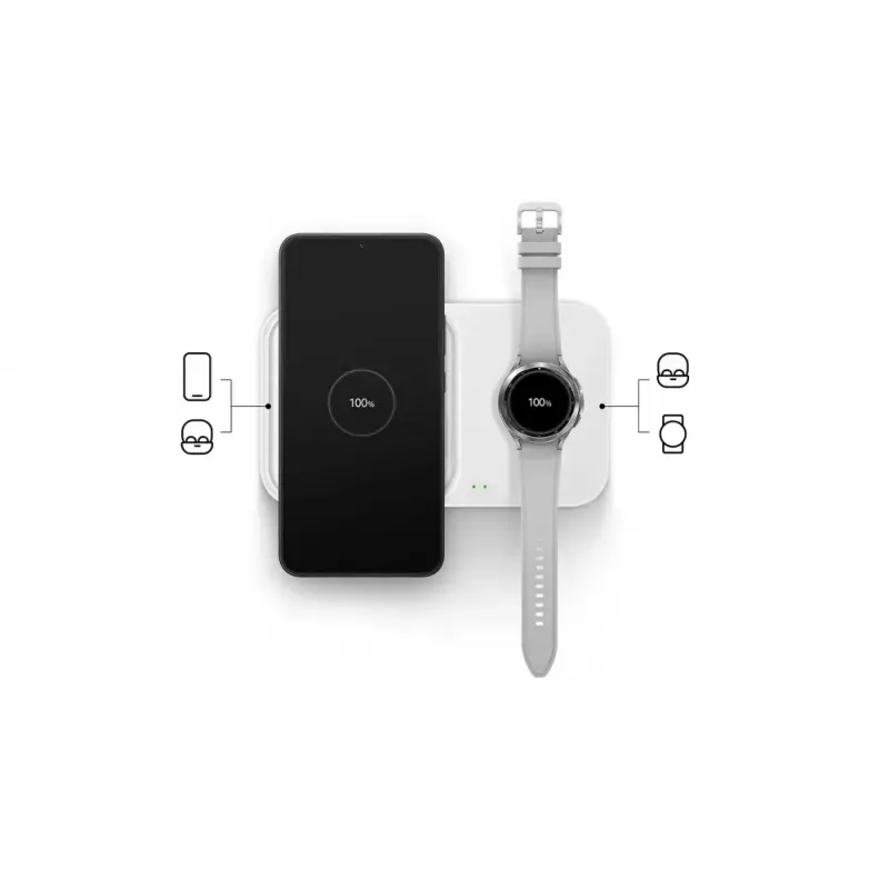Carregador sem fios Samsung EP-P5400, 15 W, cinzento, carregador USB para interiores, compatível com auscultadores, smartphones e smartwatches
