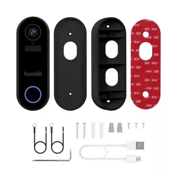 Campainha inteligente Hombli Pack preto branco IP65 sem fios 1080p