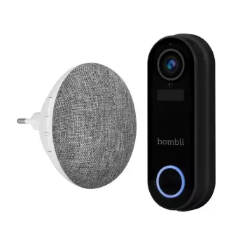 Campainha inteligente Hombli Pack preto branco IP65 sem fios 1080p