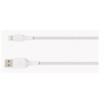 Cabo Lightning para USB-A BELKIN, entrançado, 1 m, branco