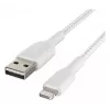 Cabo Lightning para USB-A BELKIN, entrançado, 1 m, branco
