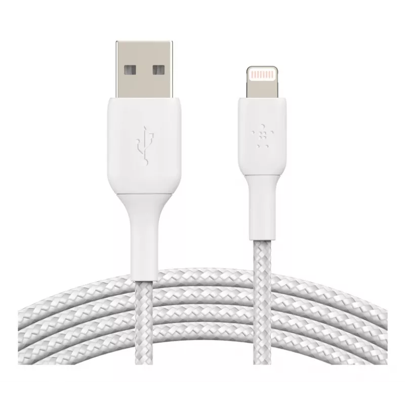 Cabo Belkin Lightning para USB-A entrançado 2 m branco