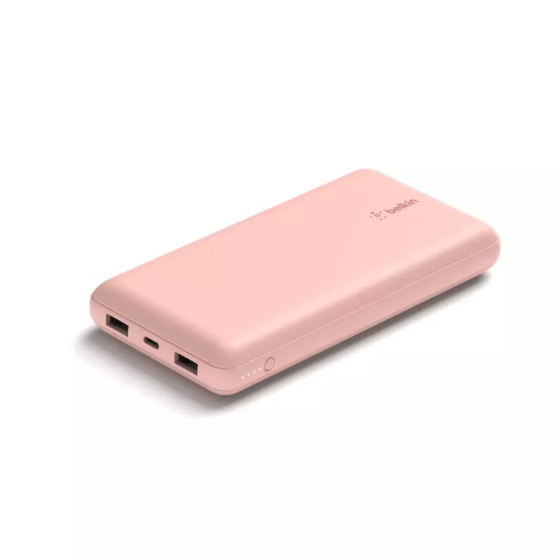 Power bank Belkin 20k USB-A e USB-C 15 W rosa