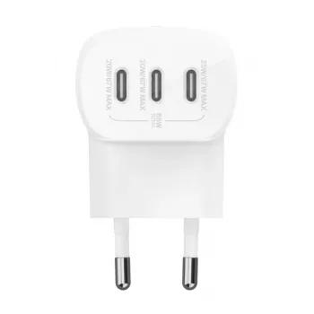 Carregador de parede BELKIN - Boostcharge - Carregador USB-C de 3 portas - Com PPS 67W - branco