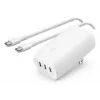 Carregador de parede BELKIN - Boostcharge - Carregador USB-C de 3 portas - Com PPS 67W - branco