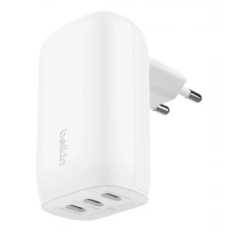 Carregador de parede BELKIN - Boostcharge - Carregador USB-C de 3 portas - Com PPS 67W - branco