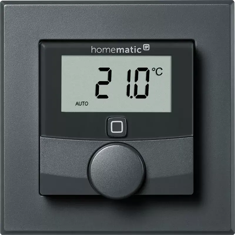 Termostato de parede HomeMatic HmIP-BWTH-A Antracite 230V — Regulador de temperatura ambiente, alimentado por rede