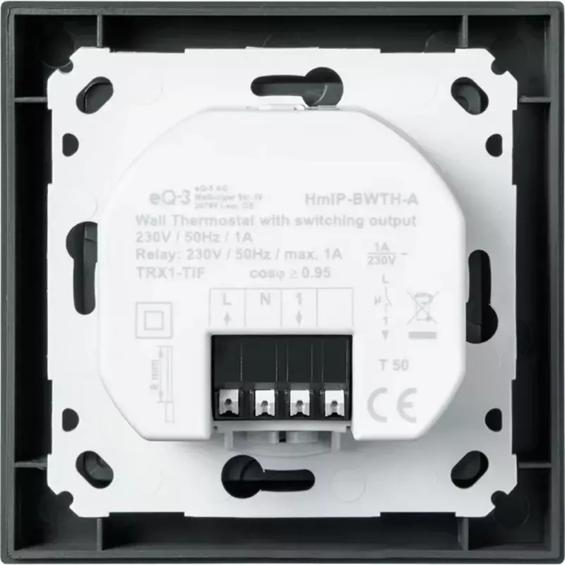 Termostato de parede HomeMatic HmIP-BWTH-A Antracite 230V — Regulador de temperatura ambiente, alimentado por rede