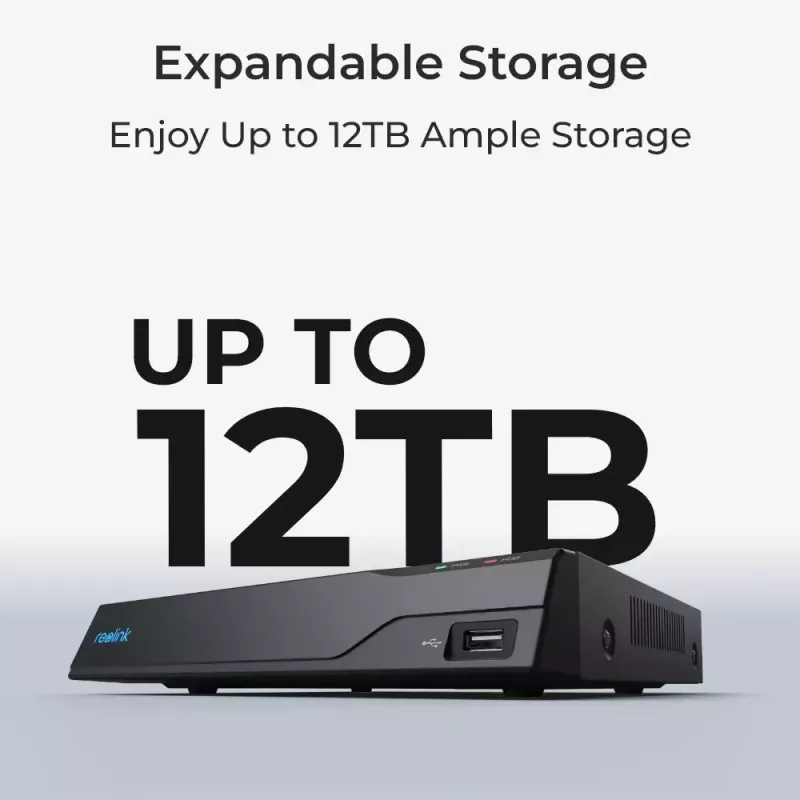 Reolink NVS8-8MB4 (PS4KB01-8) kit de videovigilância PoE, NVR de 8 canais com HDD de 2 TB + 4 câmaras, 8 MP 4K (3840x2160)
