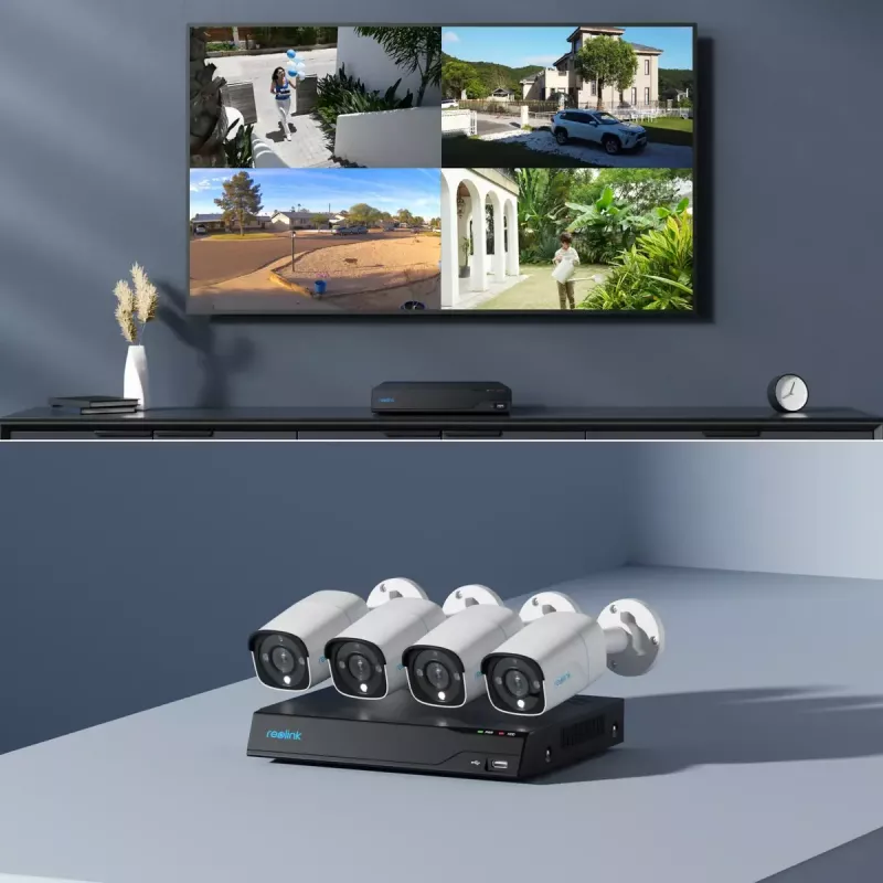 Reolink NVS8-8MB4 (PS4KB01-8) kit de videovigilância PoE, NVR de 8 canais com HDD de 2 TB + 4 câmaras, 8 MP 4K (3840x2160)