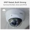 Reolink P437 câmara de segurança IP dome 4K PoE, 8 MP 3840x2160, zoom ótico 5x 2,7–13,5 mm, visão noturna a cores, H.265, IK10, IP67, microSD até 256 GB, branca