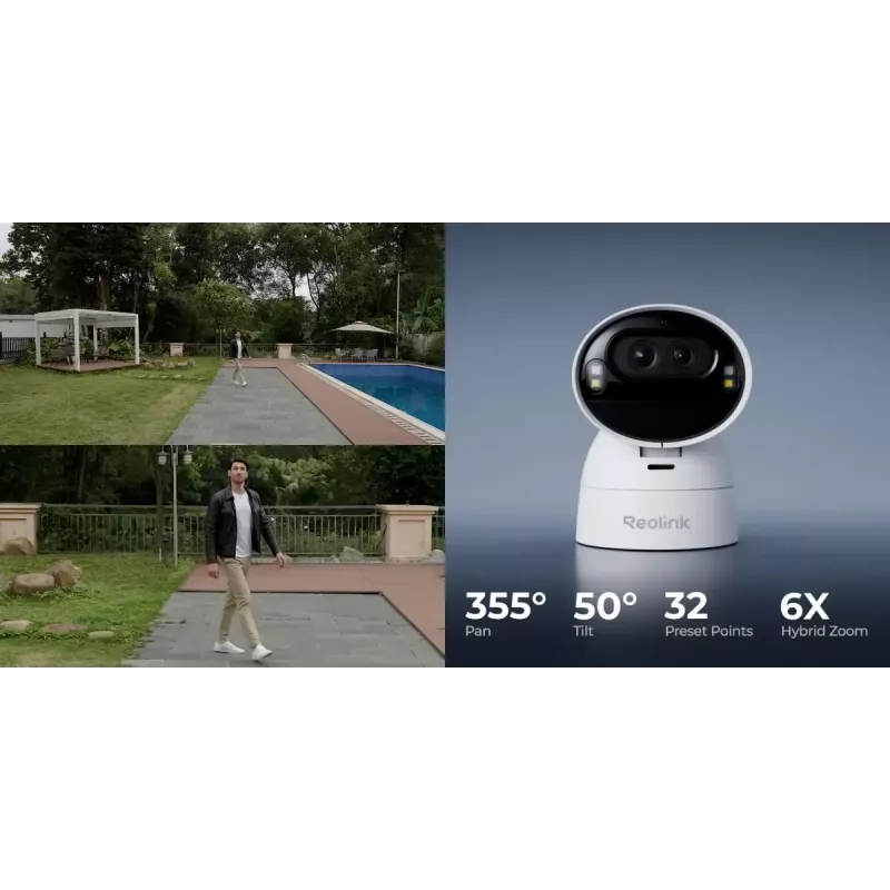 Câmara de segurança IP Reolink Reolink Argus Series B740X sem fios interior/exterior montagem em teto/parede preto/branco CMOS 1/2,7 polegadas rotação 0–355° inclinação 0–50° deteção 11 m