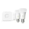 Conjunto de início Philips Hue White Ambiance: 2 lâmpadas inteligentes E27 (1100) + interruptor regulador