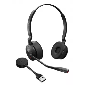 Jabra Engage 55 SE - USB-A UC Stereo, EMEA/APAC, sem fios, 40 - 16000 Hz, escritório/call center, 83 g, headset, preto