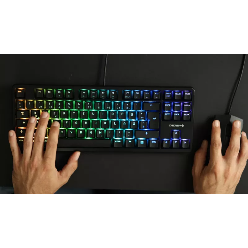 Teclado CHERRY G80-3000N RGB TKL Universal USB QWERTZ alemão preto