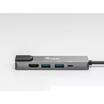 Equip adaptador multifunções USB-C 5 em 1, HDMI, Gigabit LAN, USB 3.2 Gen1, 100W USB PD
