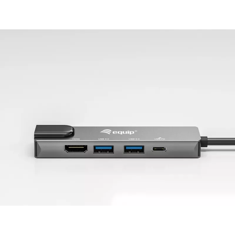 Equip adaptador multifunções USB-C 5 em 1, HDMI, Gigabit LAN, USB 3.2 Gen1, 100W USB PD