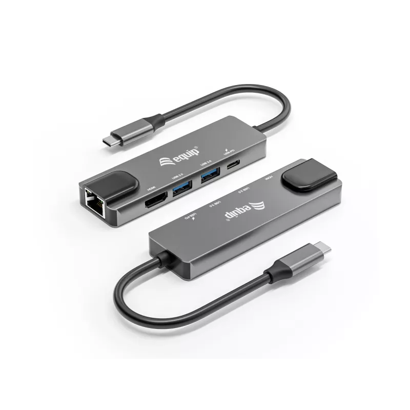 Equip adaptador multifunções USB-C 5 em 1, HDMI, Gigabit LAN, USB 3.2 Gen1, 100W USB PD