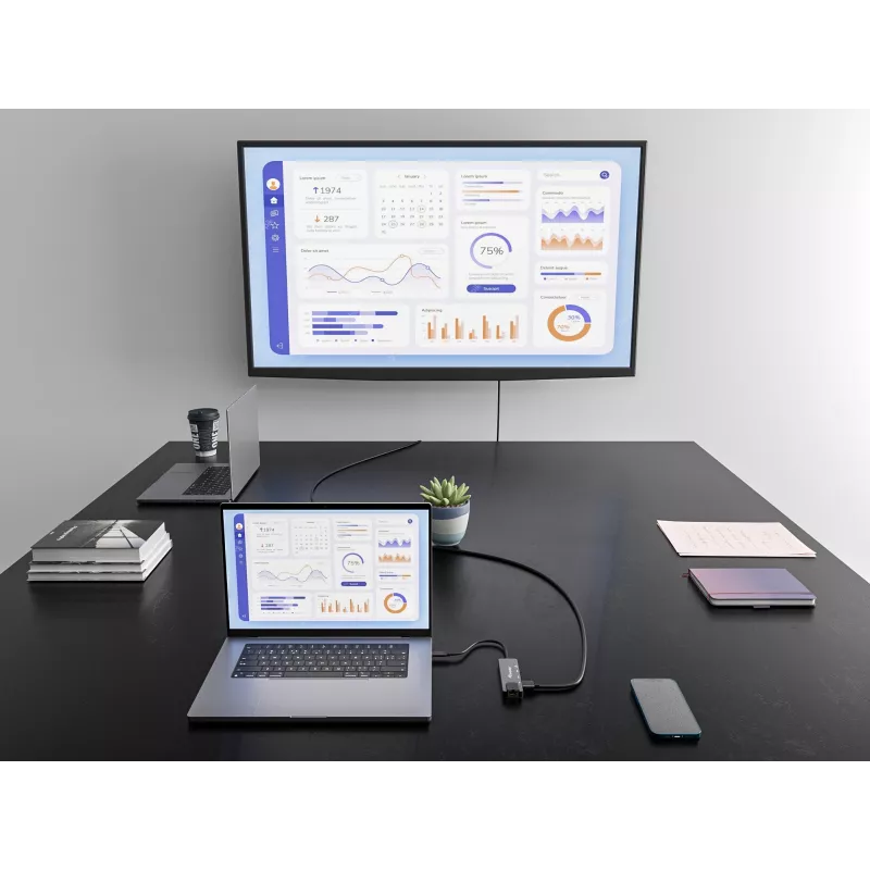 Equip adaptador multifunções USB-C 5 em 1, HDMI, Gigabit LAN, USB 3.2 Gen1, 100W USB PD