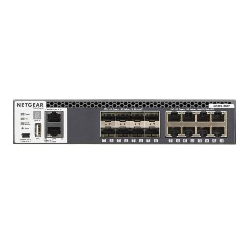NETGEAR M4300-8X8F Gerido L3 10G Ethernet (100/1000/10000) 1U preto