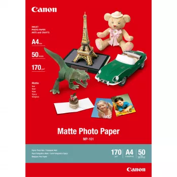 Papel fotográfico mate Canon MP-101 A4 - 50 folhas, 170 g/m², A4 (210 x 297 mm), 50 folhas