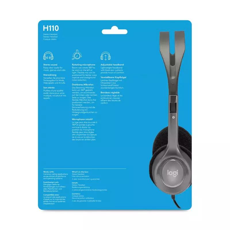 LOGITECH H110 – 3,5 mm – headset estéreo