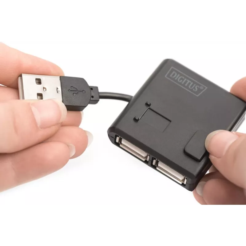 DIGITUS Hub USB 2.0 High-speed 4 Portas (da-70217)
