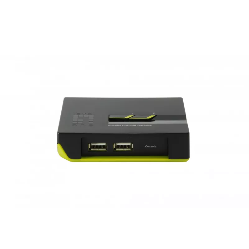 LevelOne Comutador KVM USB VGA de 2 portas, 2048 x 1536 píxeis, Preto, Verde