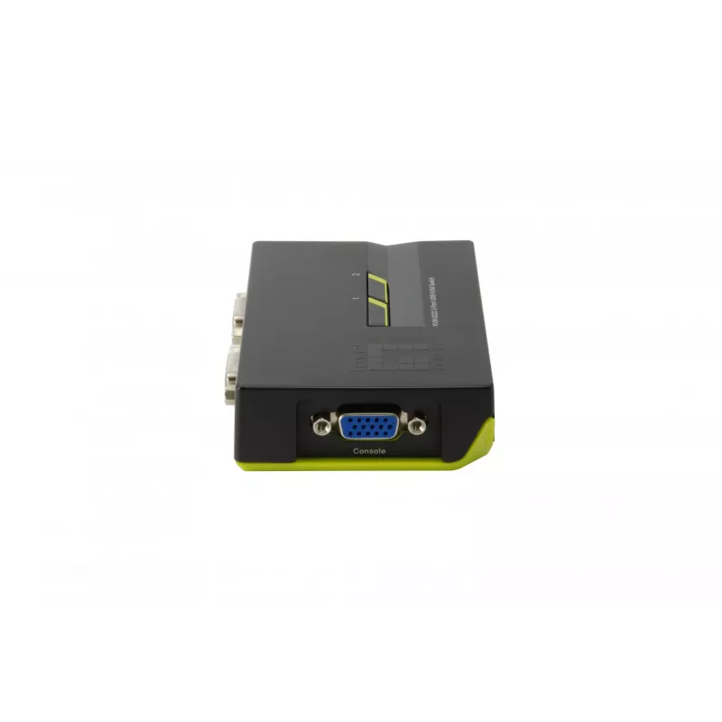 LevelOne Comutador KVM USB VGA de 2 portas, 2048 x 1536 píxeis, Preto, Verde