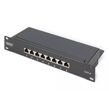 Patch panel DIGITUS CAT6 8 portas blindado preto 10in