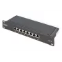 Patch panel DIGITUS CAT6 8 portas blindado preto 10in
