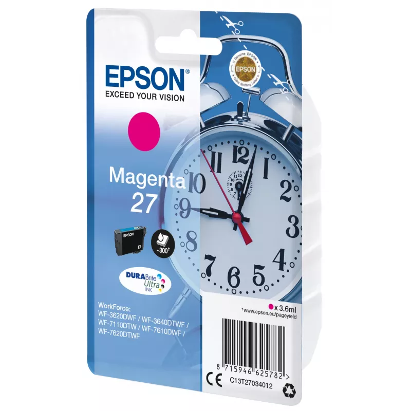 Epson despertador embalagem individual magenta 27 tinta DURABrite Ultra