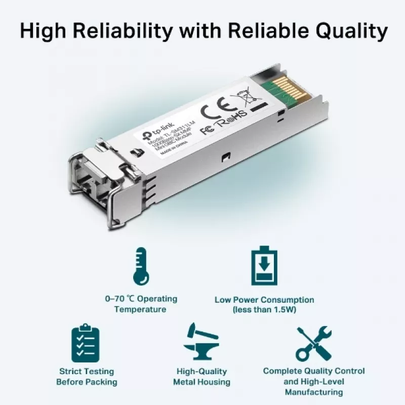 TP-Link SFP 1000BASE-SX LC MiniGBIC Mm, fibra ótica, 1250 Mbit/s, mini-GBIC/SFP, LC (UPC), 50/125,62.5/125 µm, 550 m